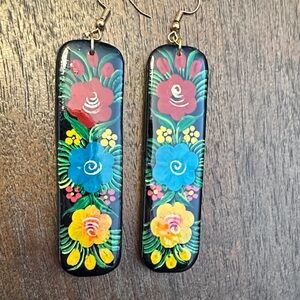 Colorful Floral Drop Earrings